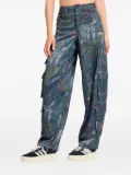 adidas Leaf Camo Print Satin cargo pants - Black