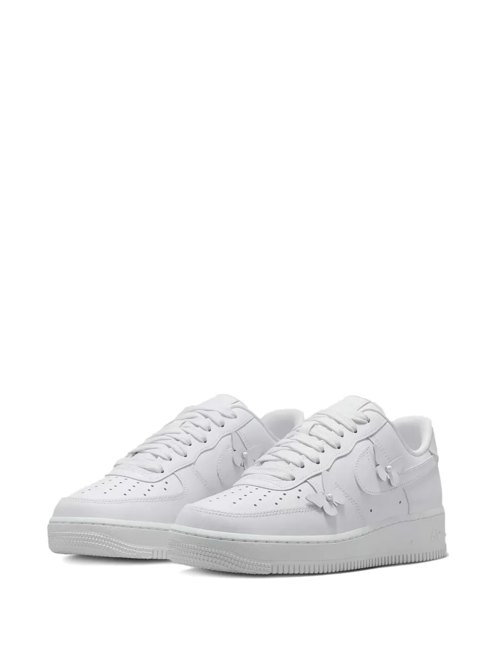 Nike Air Force 1 leren sneakers verfraaid met bloemen - Wit