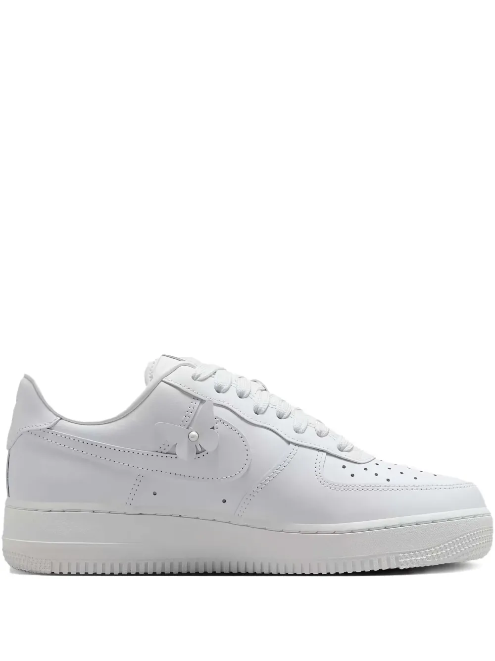 Nike Air Force 1 Flower-embellished Leather Sneakers In White