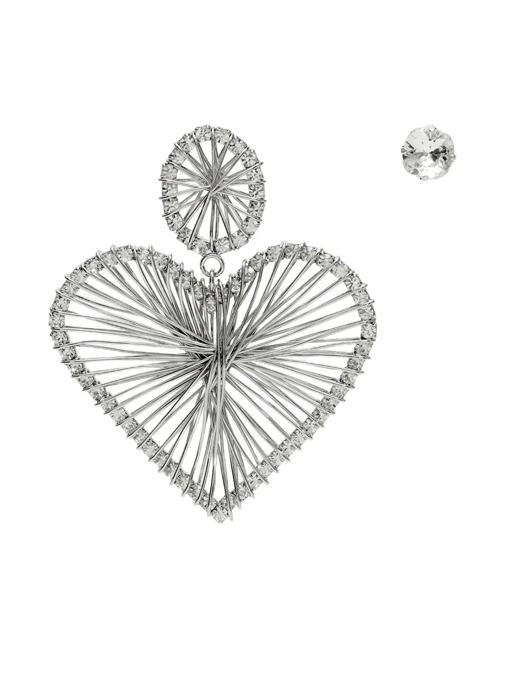 ISABEL MARANT heart-shaped crystal earrings | Silver | Image 1