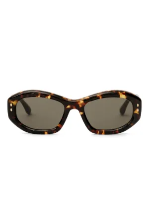 Miu Miu Eyewear tortoiseshell-effect Sunglasses | Brown | FARFETCH RO