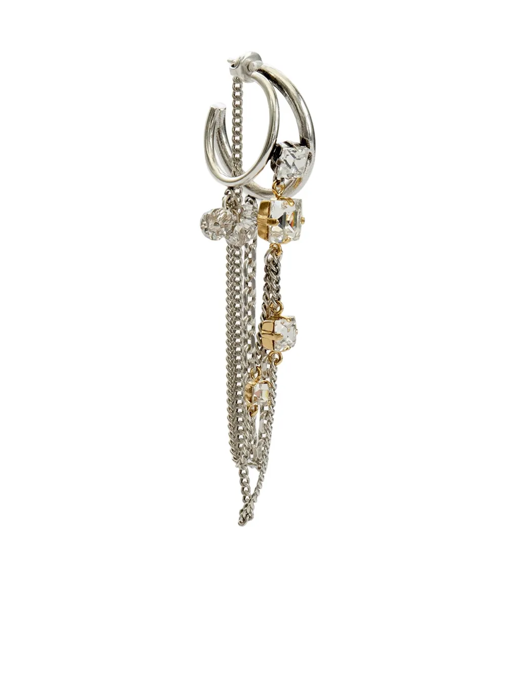 ISABEL MARANT Jodie crystal-embellished hoop earrings | Silver | Image 1