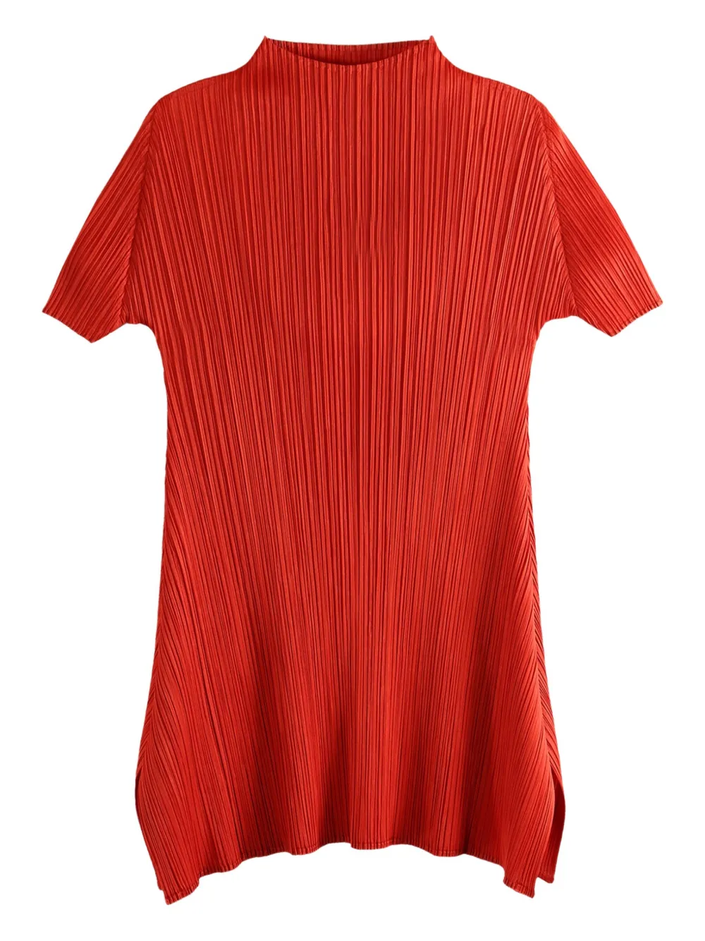 Pleats Please Issey Miyake Monthly Colors:July pleated short-sleeve tunic Rood