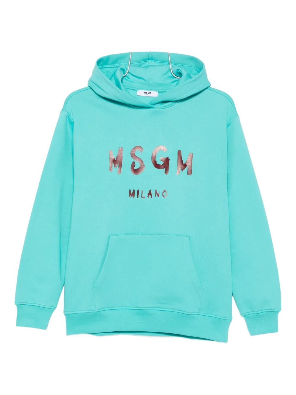 Msgm Logo-print Hoodie In Blue
