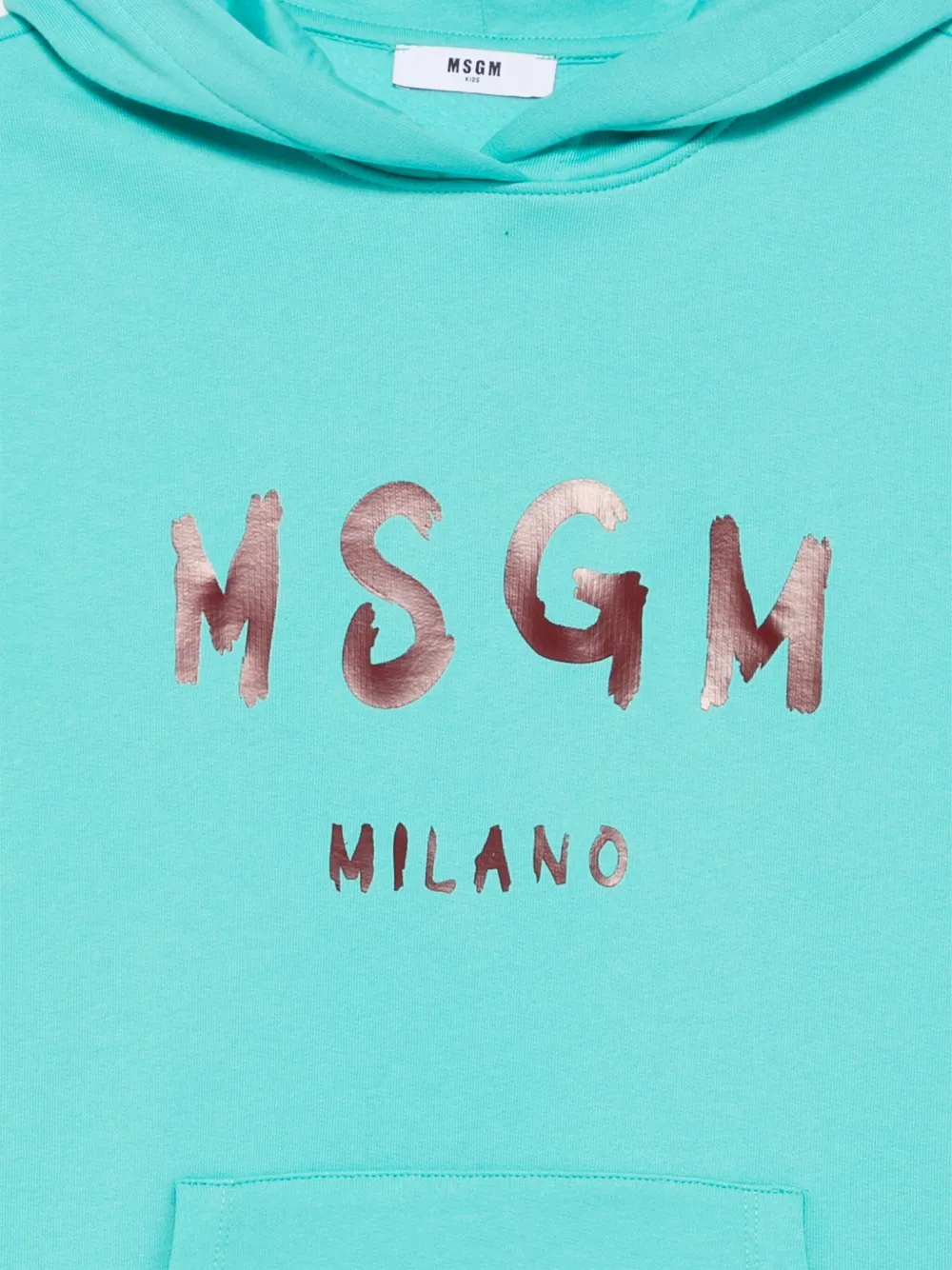 Msgm Logo-print Hoodie In Blue