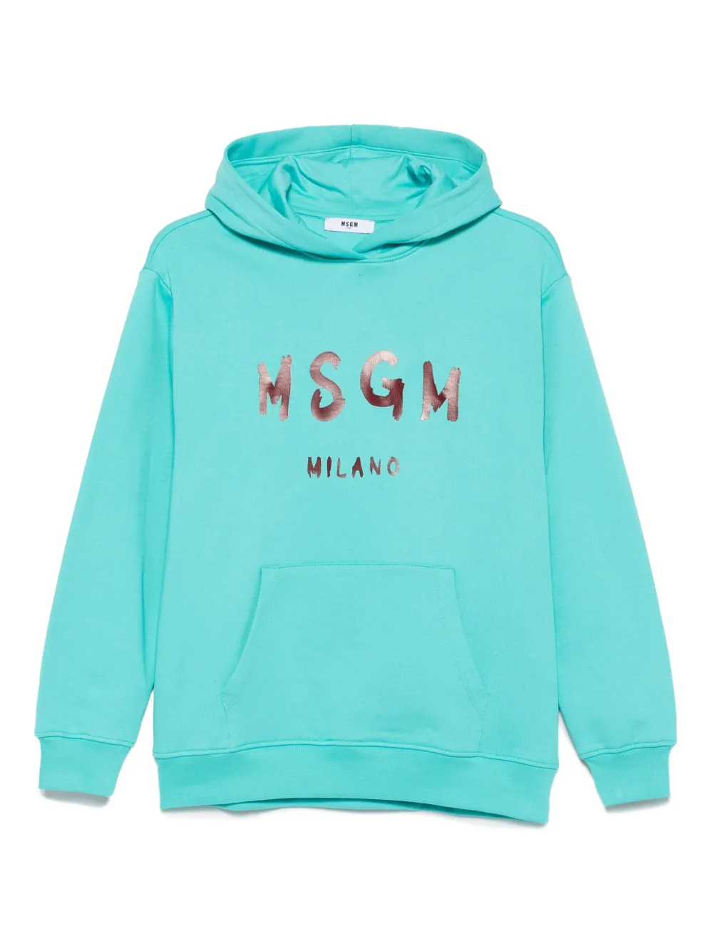 MSGM Kids logo-print hoodie Blauw