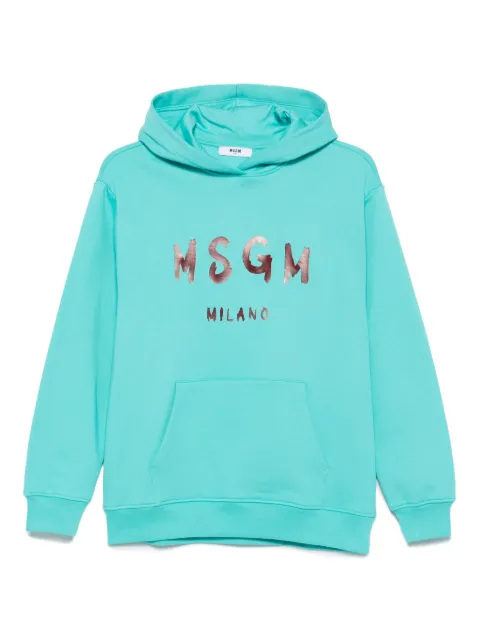 MSGM Kids logo-print hoodie