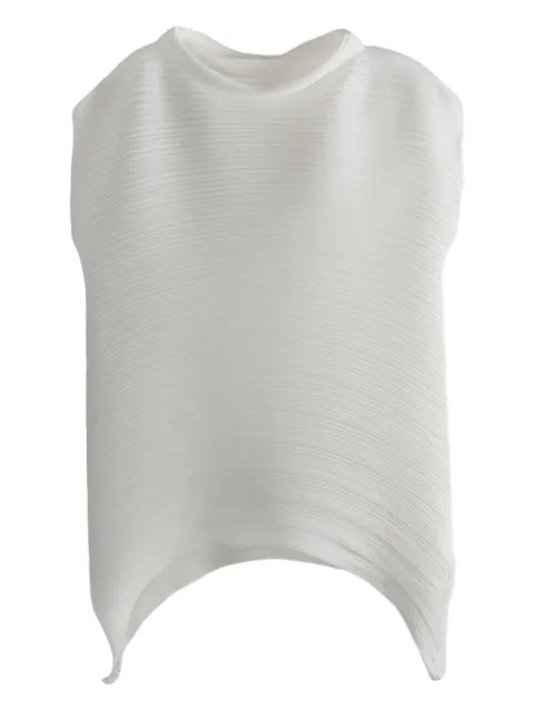 Pleats Please Issey Miyake asymmetrical-hem pleated top