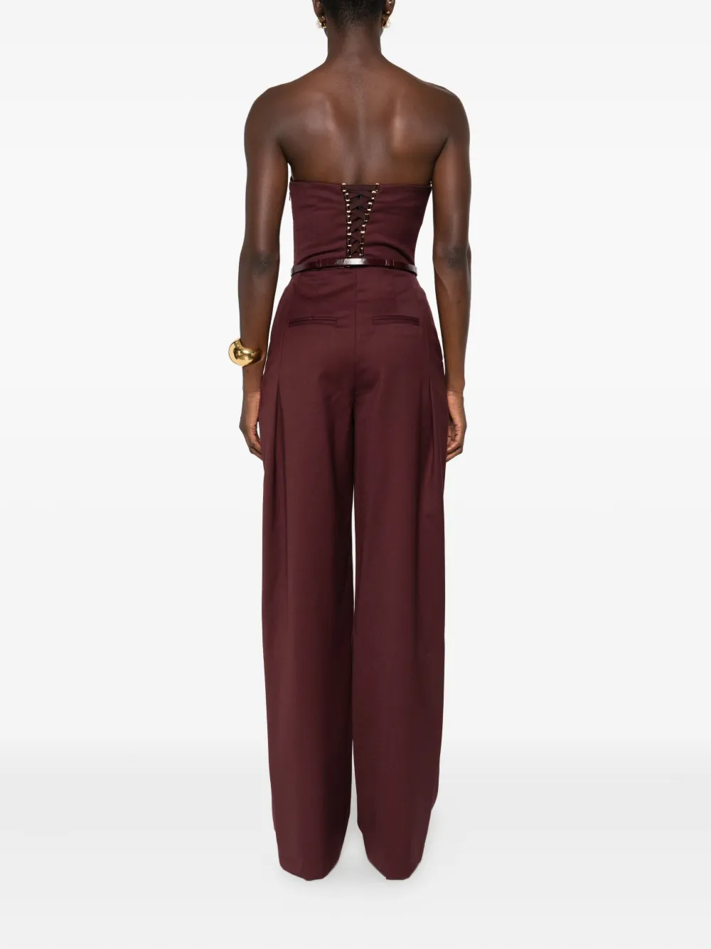 Elisabetta Franchi Strapless geplooid jumpsuit Rood
