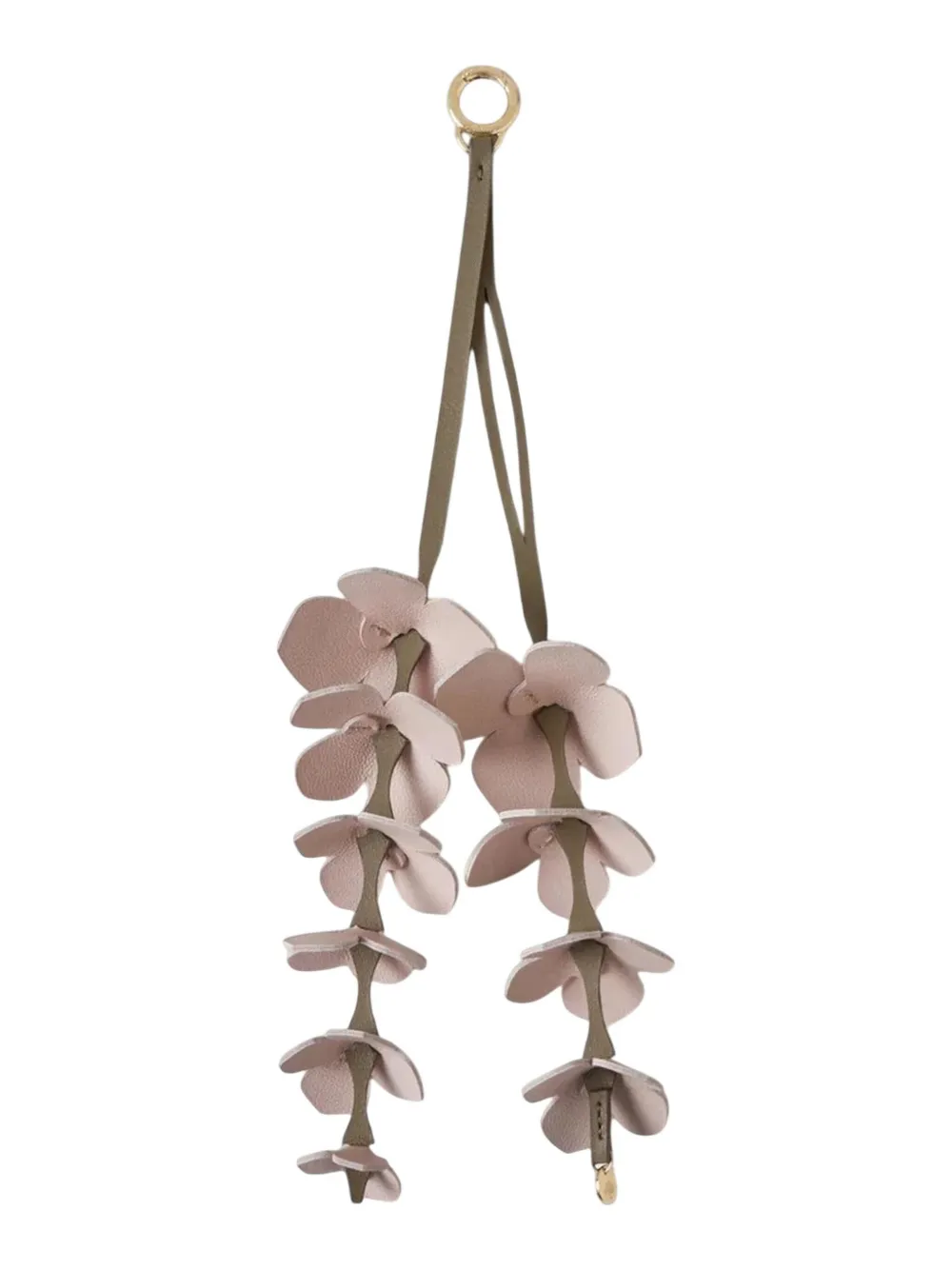 Mulberry Flower-embellished Leather Keyring In Pink
