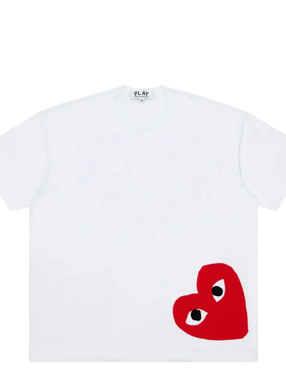 Comme Des Gar&ccedil;ons Play T-shirt met hartdetail en logo - Wit