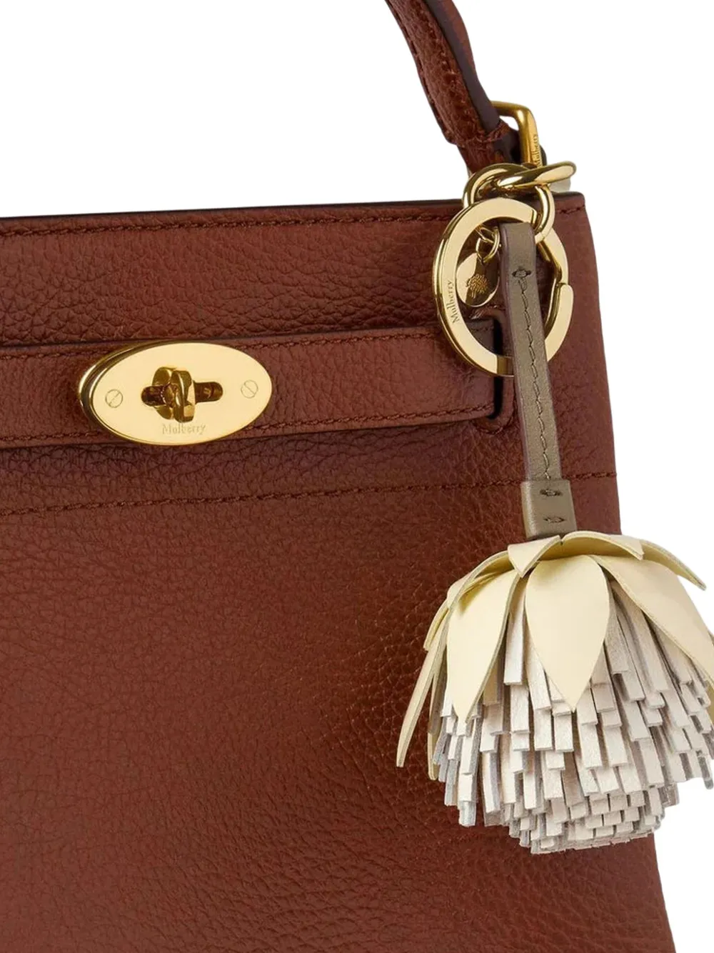 Mulberry Flower Keyring In Gold