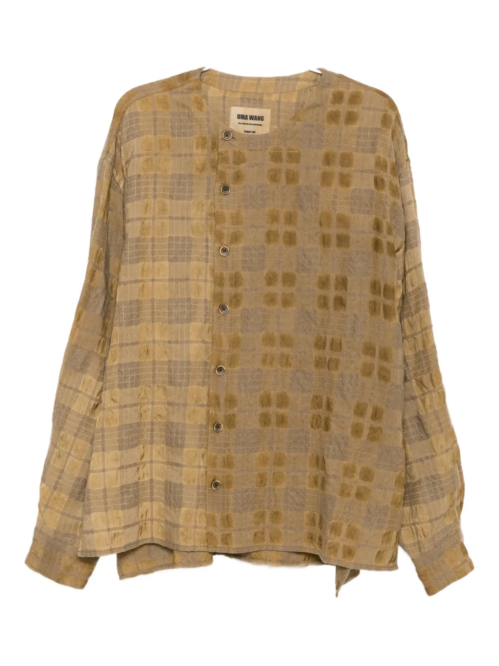 Uma Wang Checked Top In Brown