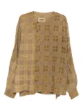 Uma Wang checked top - Brown