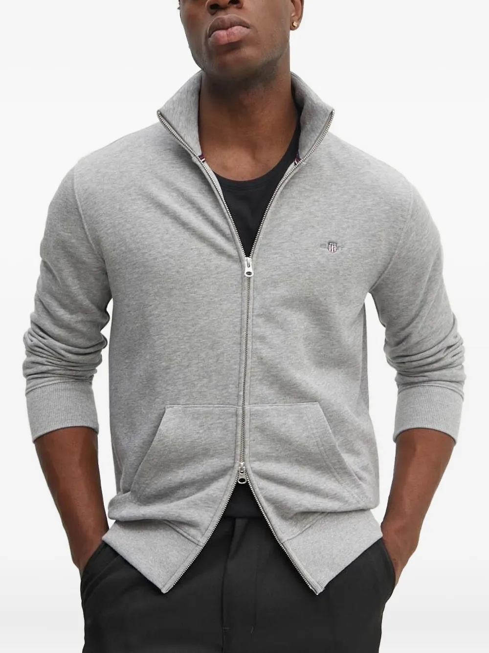 Gant Shield trui met hoge hals en rits Grijs