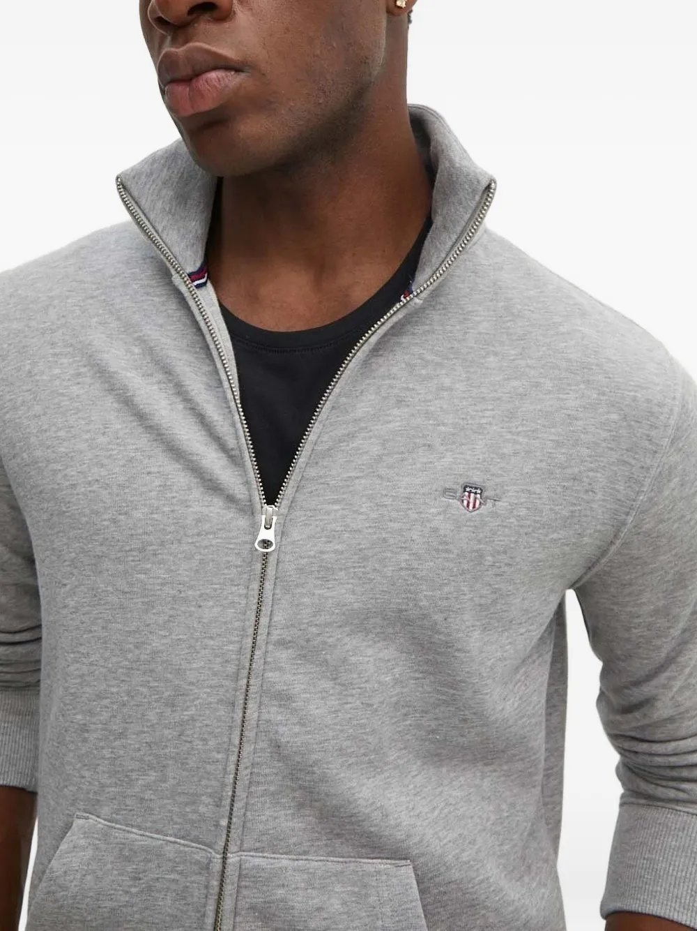 Gant Shield trui met hoge hals en rits Grijs