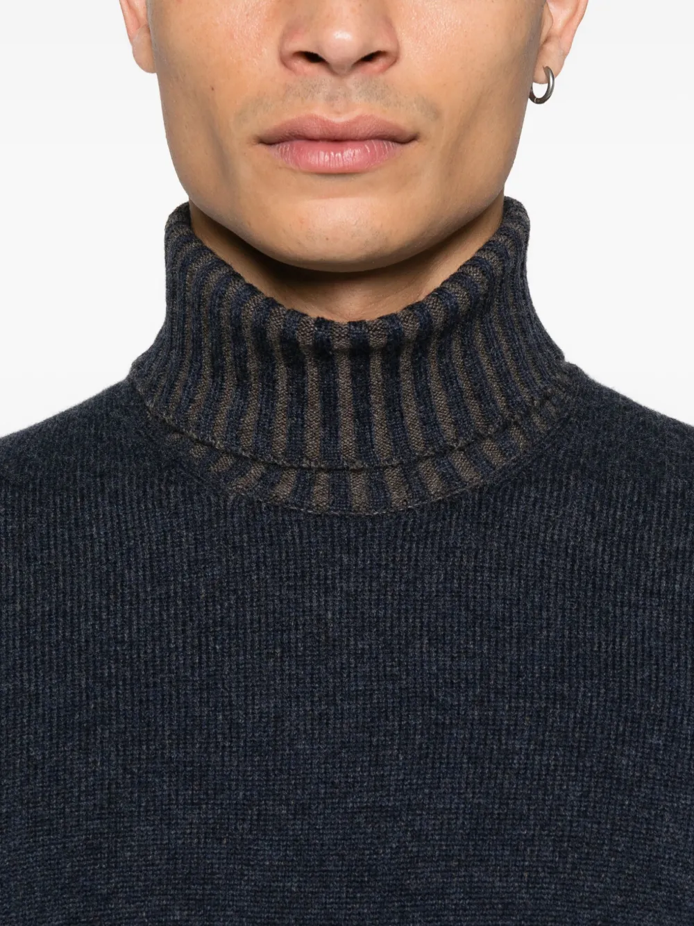Gran Sasso turtleneck ribbed-hem sweater Blauw