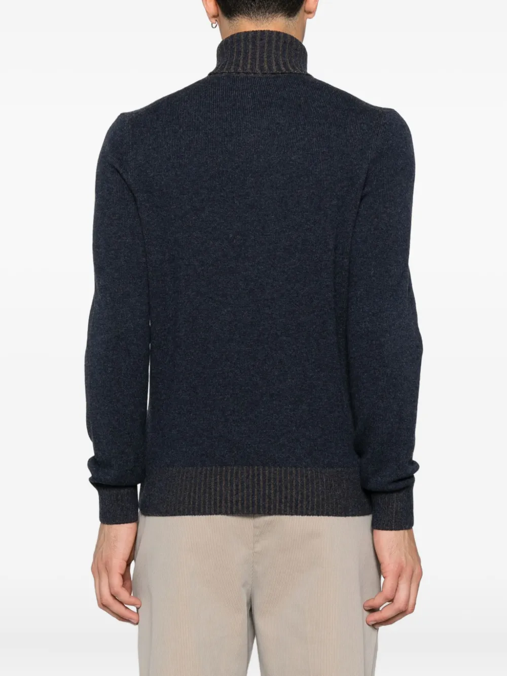 Gran Sasso turtleneck ribbed-hem sweater Blauw