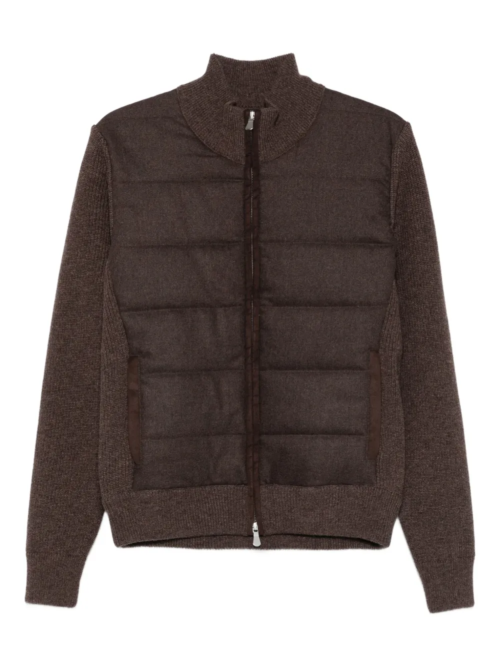 Gran Sasso quilted knitted jacket | Brown | Image 1