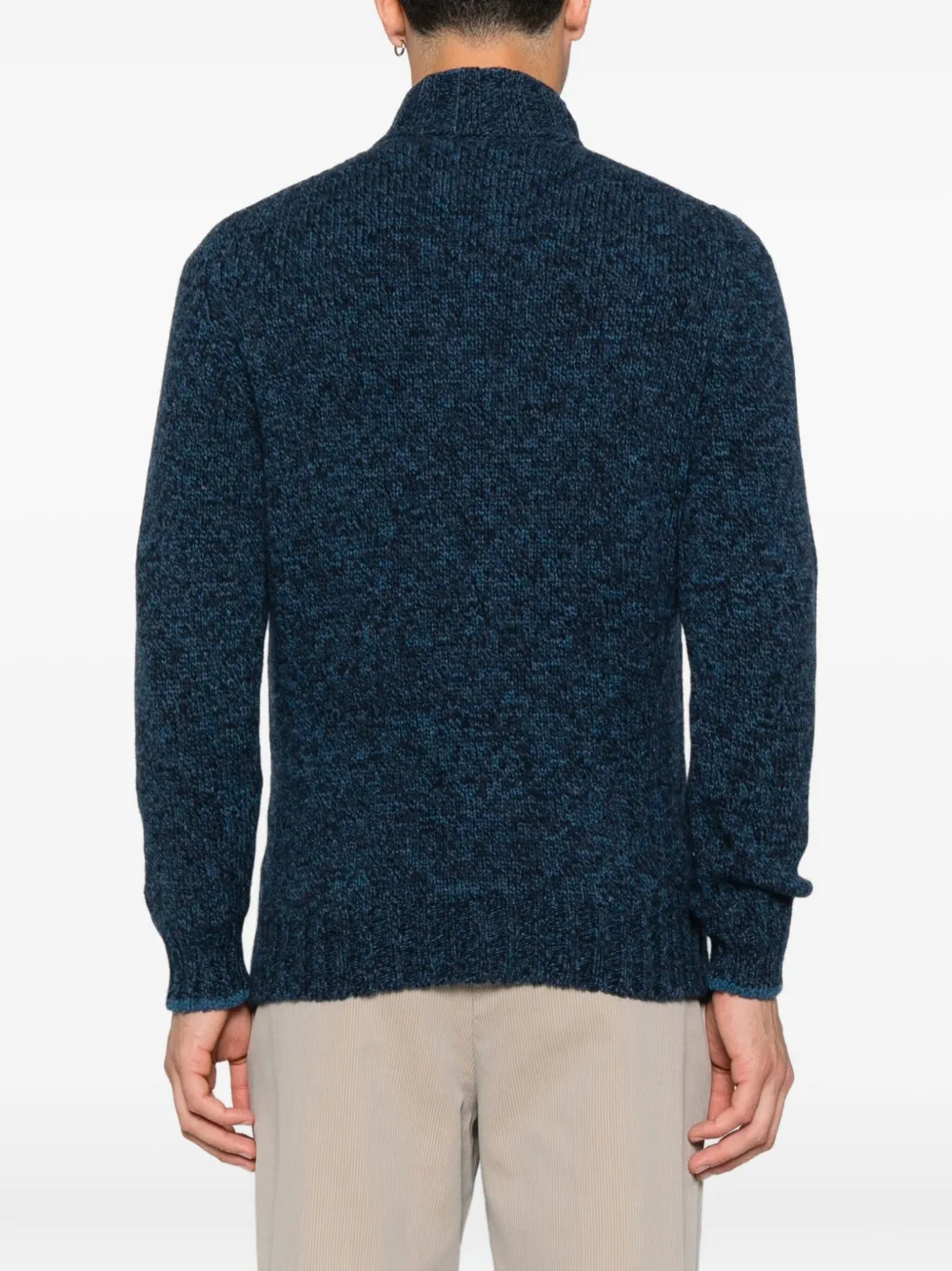 Gran Sasso mock-neck button cardigan Blauw