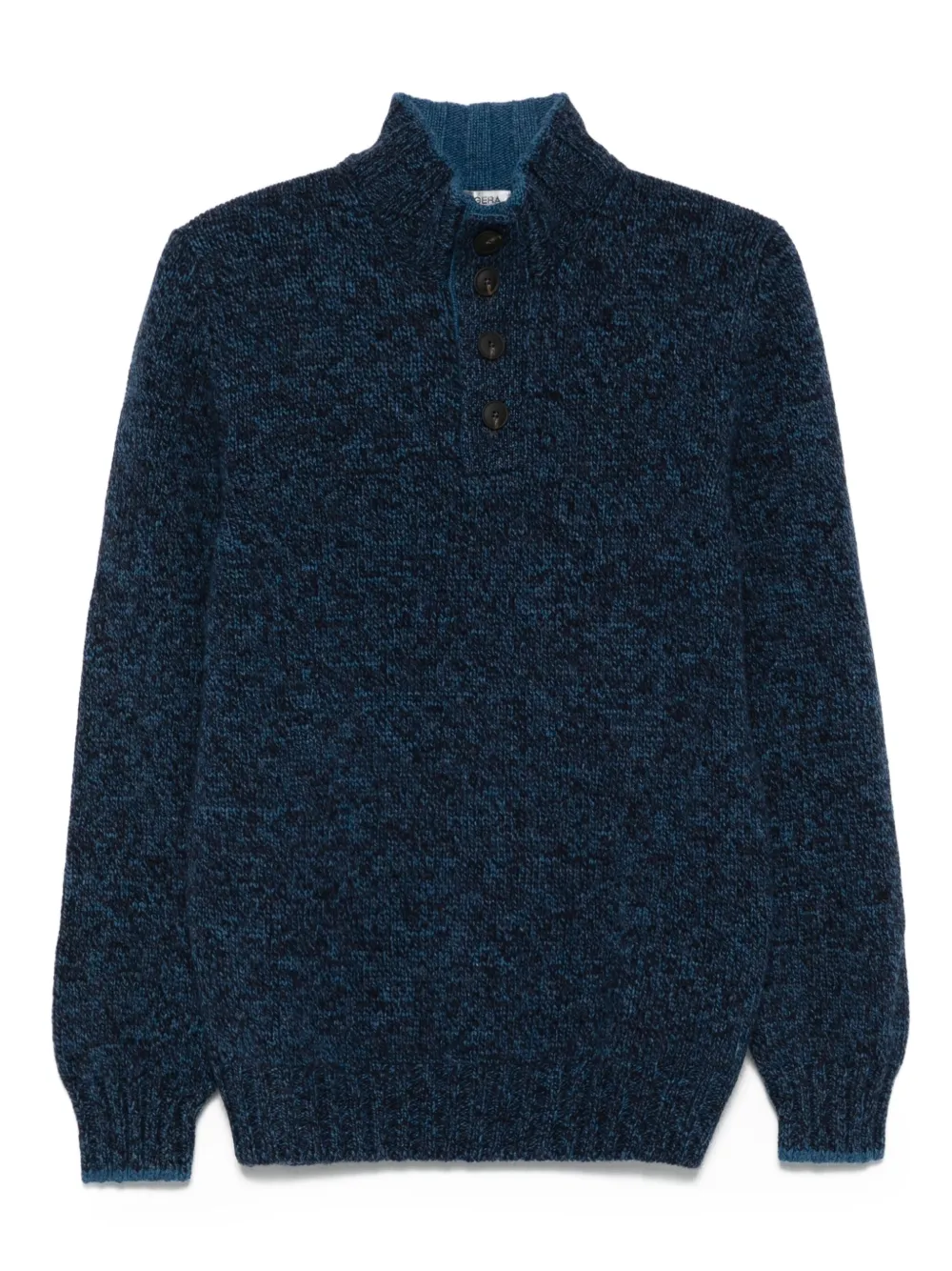 Gran Sasso mock-neck button cardigan Blauw