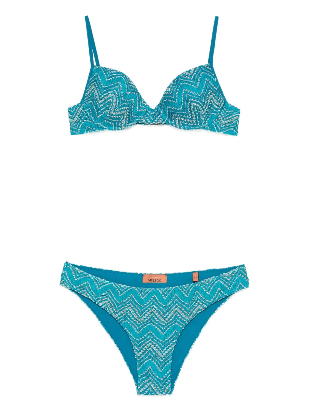 Missoni zig-zag patterned bikini Blauw