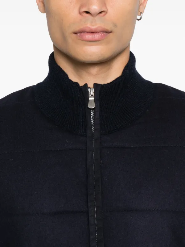 Gran Sasso Quilted Knitted Jacket | Blue | FARFETCH