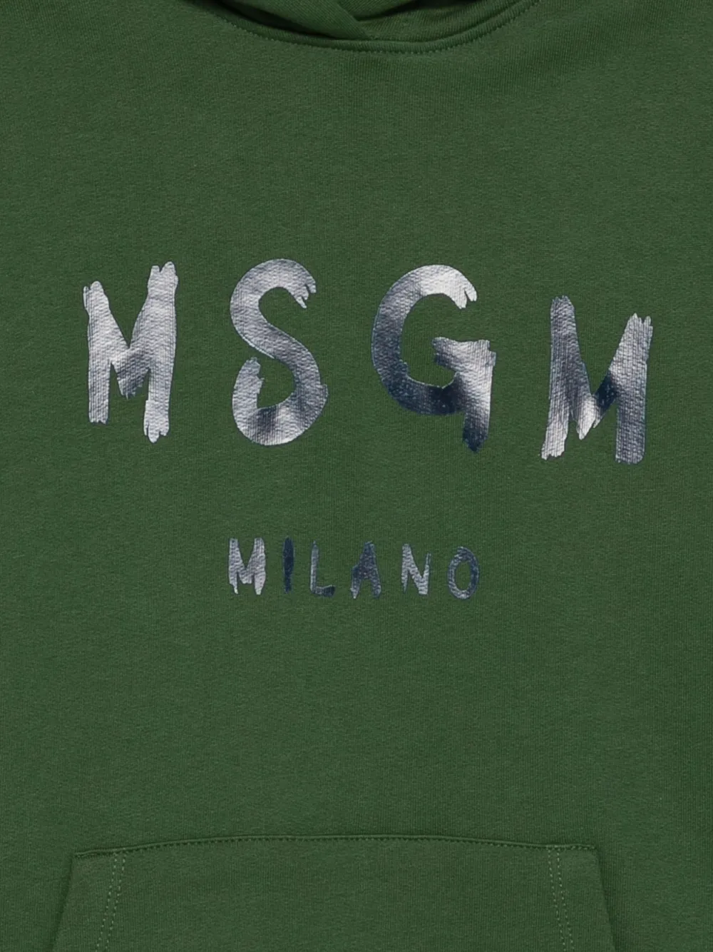 Msgm Logo-print Hoodie In Green