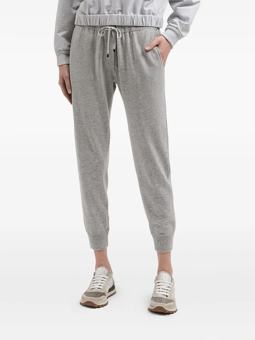 Brunello Cucinelli Drawstring Track Pants In Gray