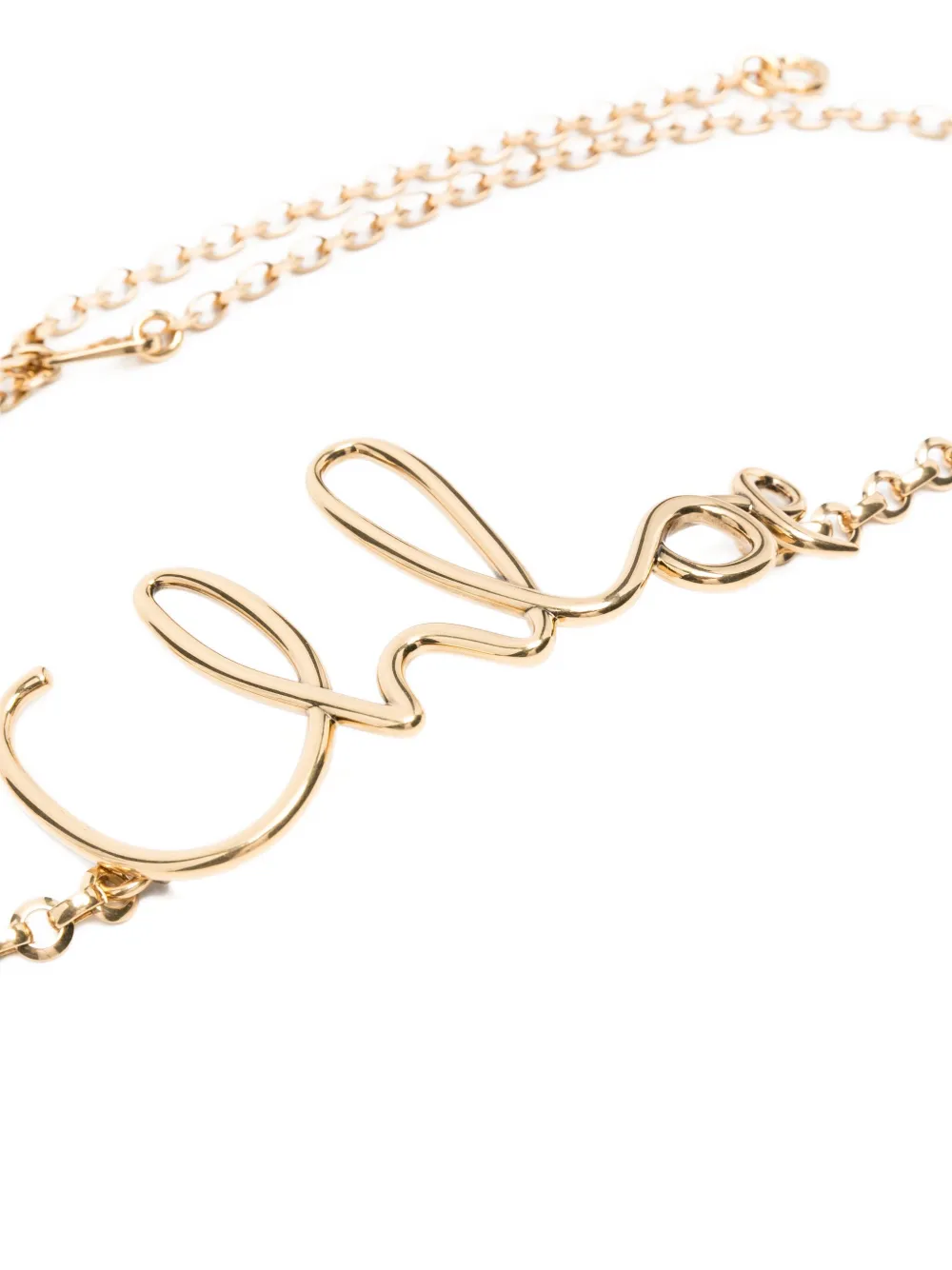 Chloé logo-plaque chain belt - Goud