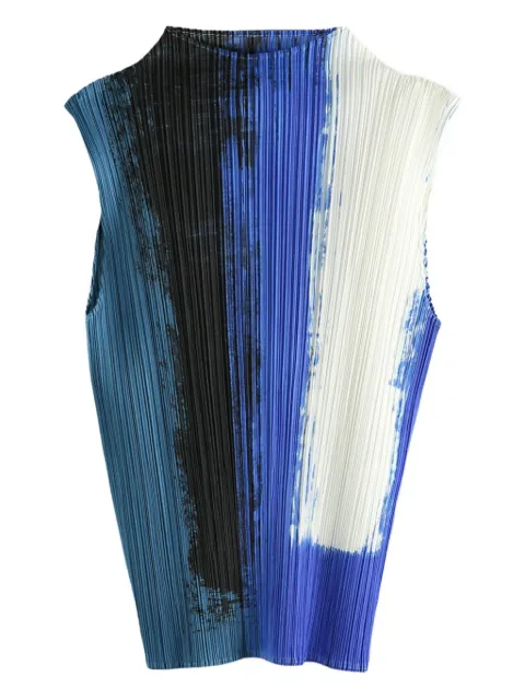 Pleats Please Issey Miyake paint-effect pleated top