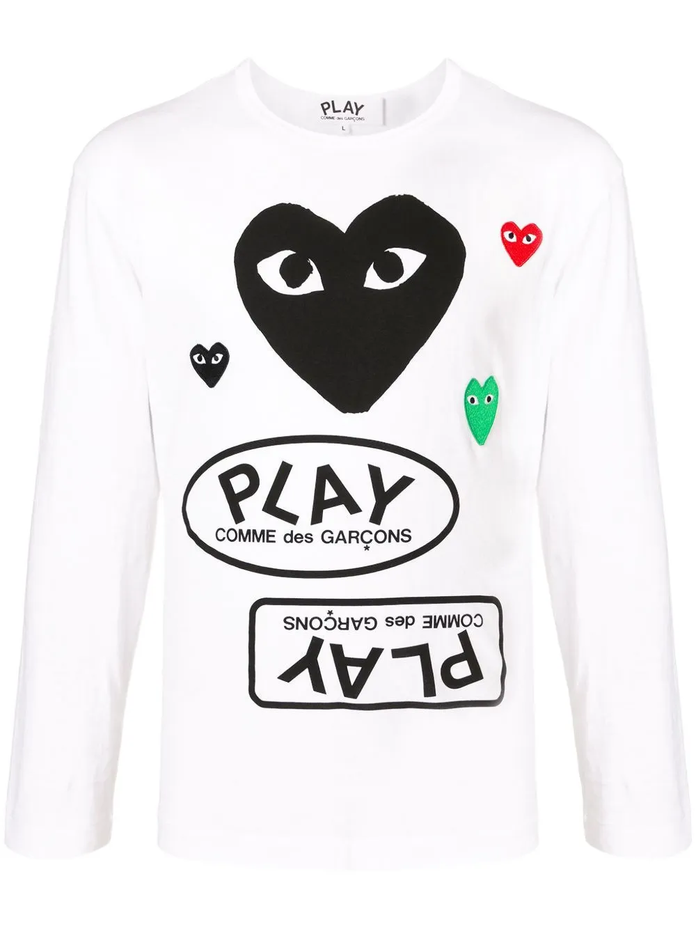 Comme Des Garçons Play Heart-logo Long-sleeve T-shirt In Multi