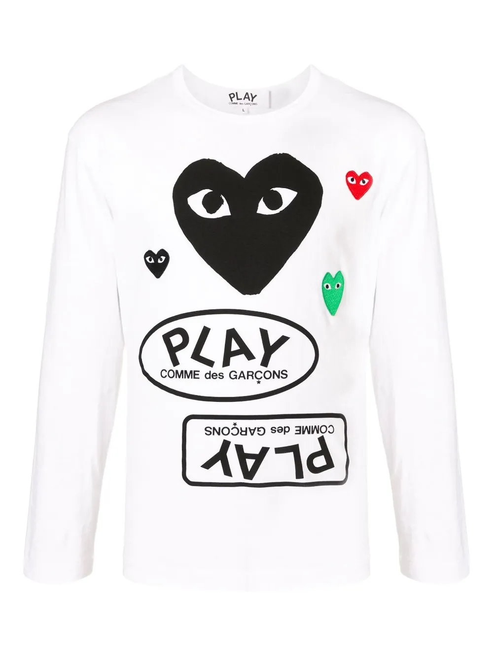 Comme Des Garçons Play Heart-logo Long-sleeve T-shirt In Multi
