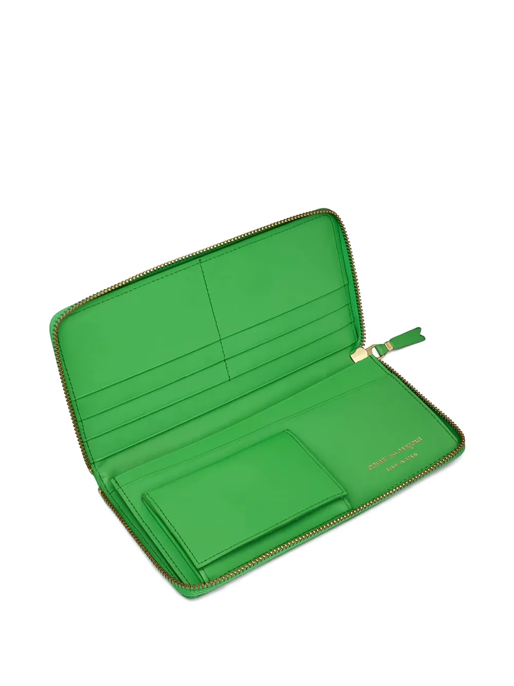 Comme Des Garçons Zip-around Leather Wallet In Green