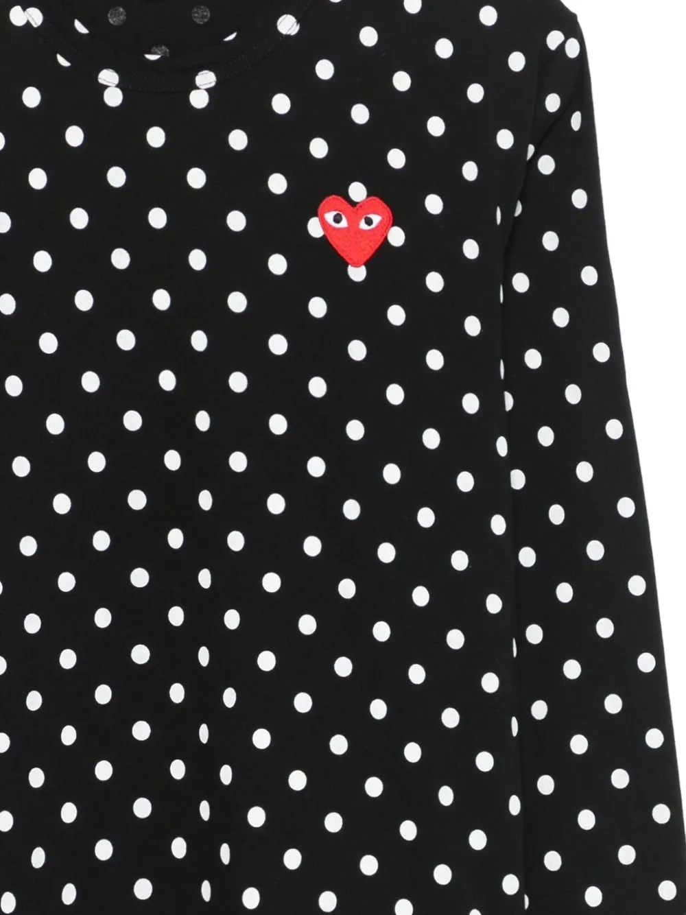 Comme Des Garçons Play Polka-dot Heart-logo T-shirt In Black