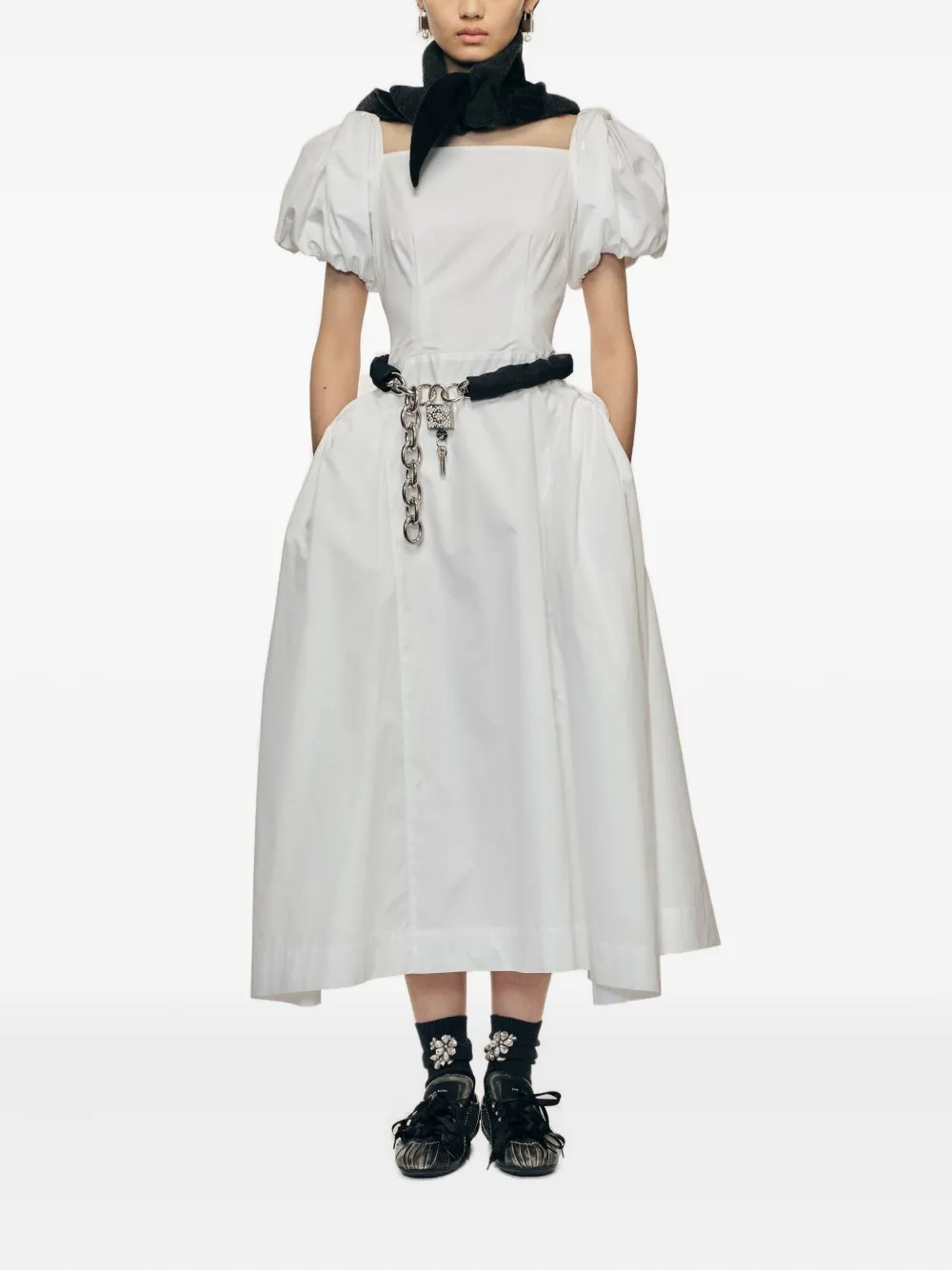 Simone Rocha puff-sleeve dress - Bianco