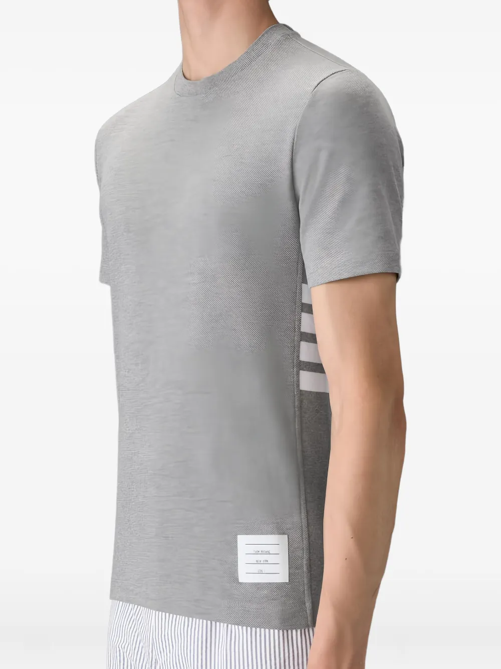 Thom Browne stripe-detail T-shirt - Grijs
