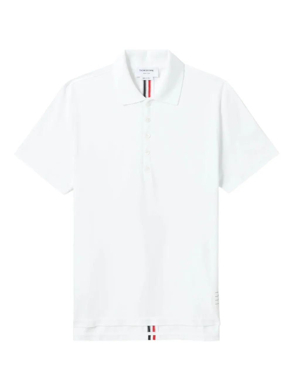 Thom Browne striped short-sleeve polo shirt - ホワイト Thom Browne striped short-sleeve polo shirt - ホワイト