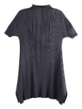 Pleats Please Issey Miyake Monthly Colors:July pleated short-sleeve tunic - Grey