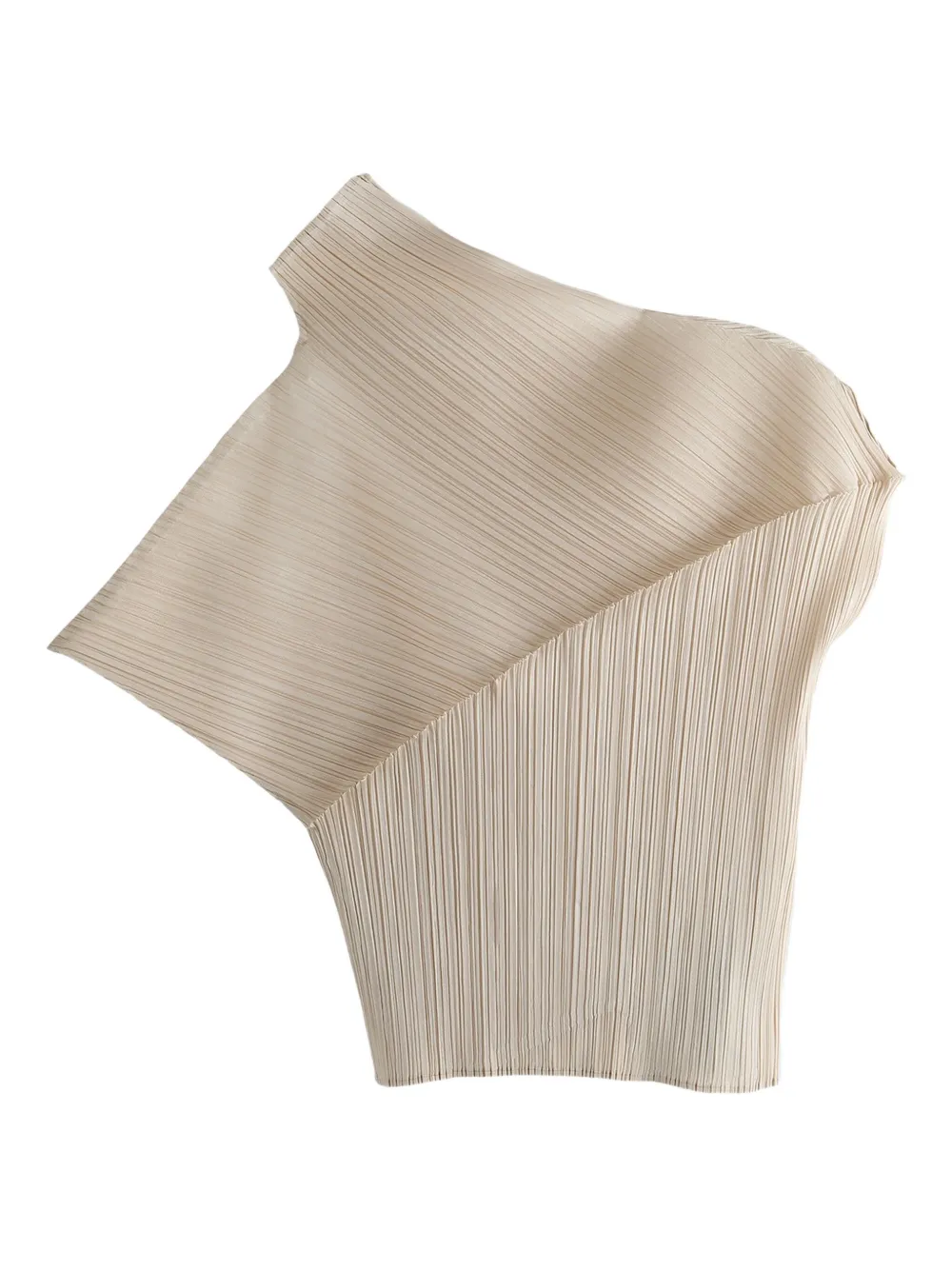 Pleats Please Issey Miyake pleated asymmetric top Beige