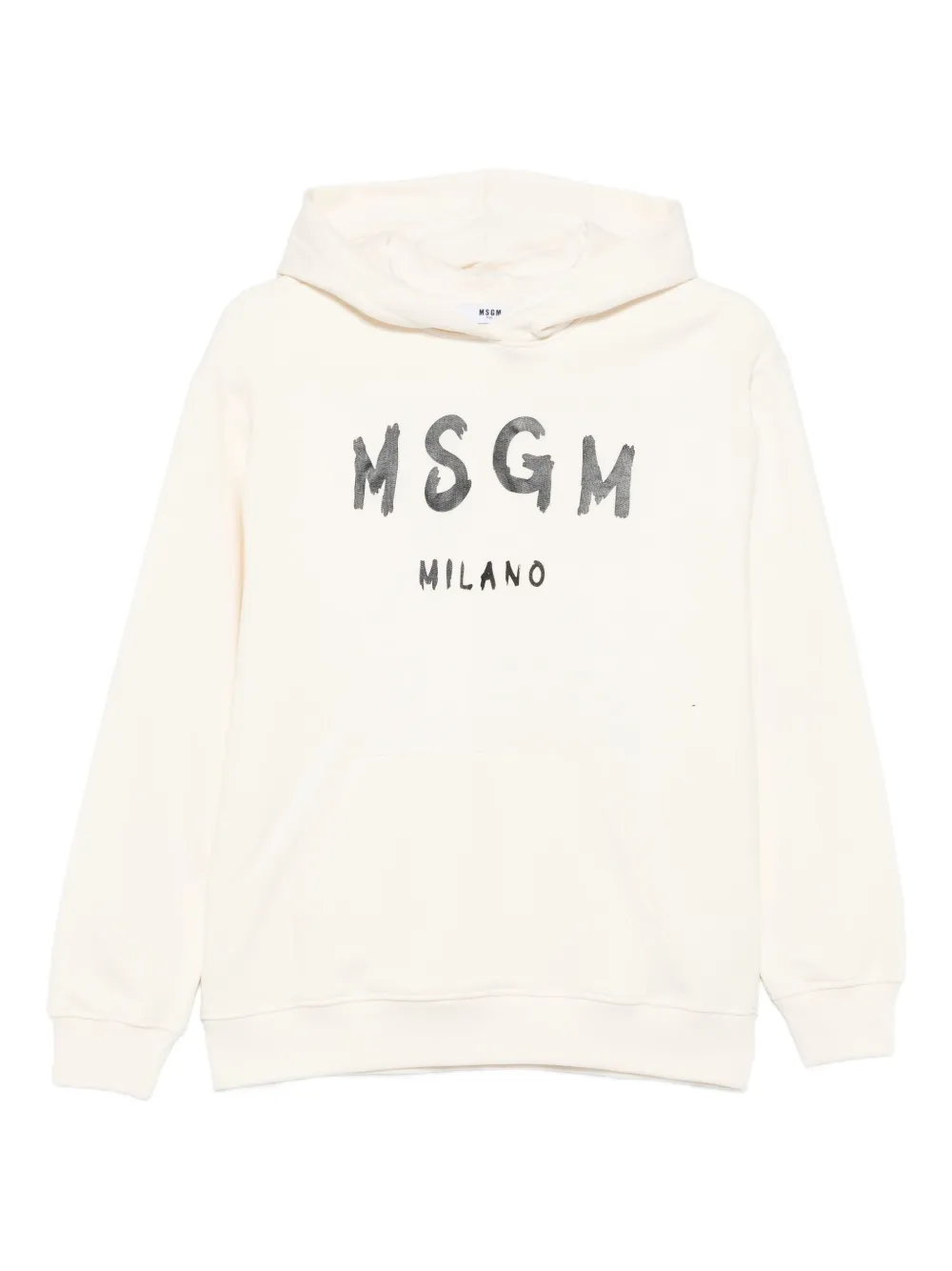 MSGM Kids logo-print hoodie Beige