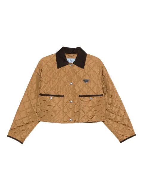 Prada quilted corduroy-collar jacket
