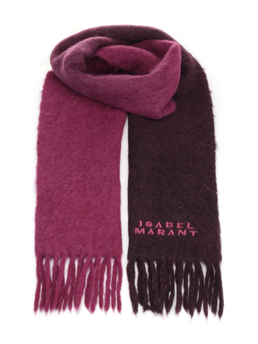 two-tone fringed scarf