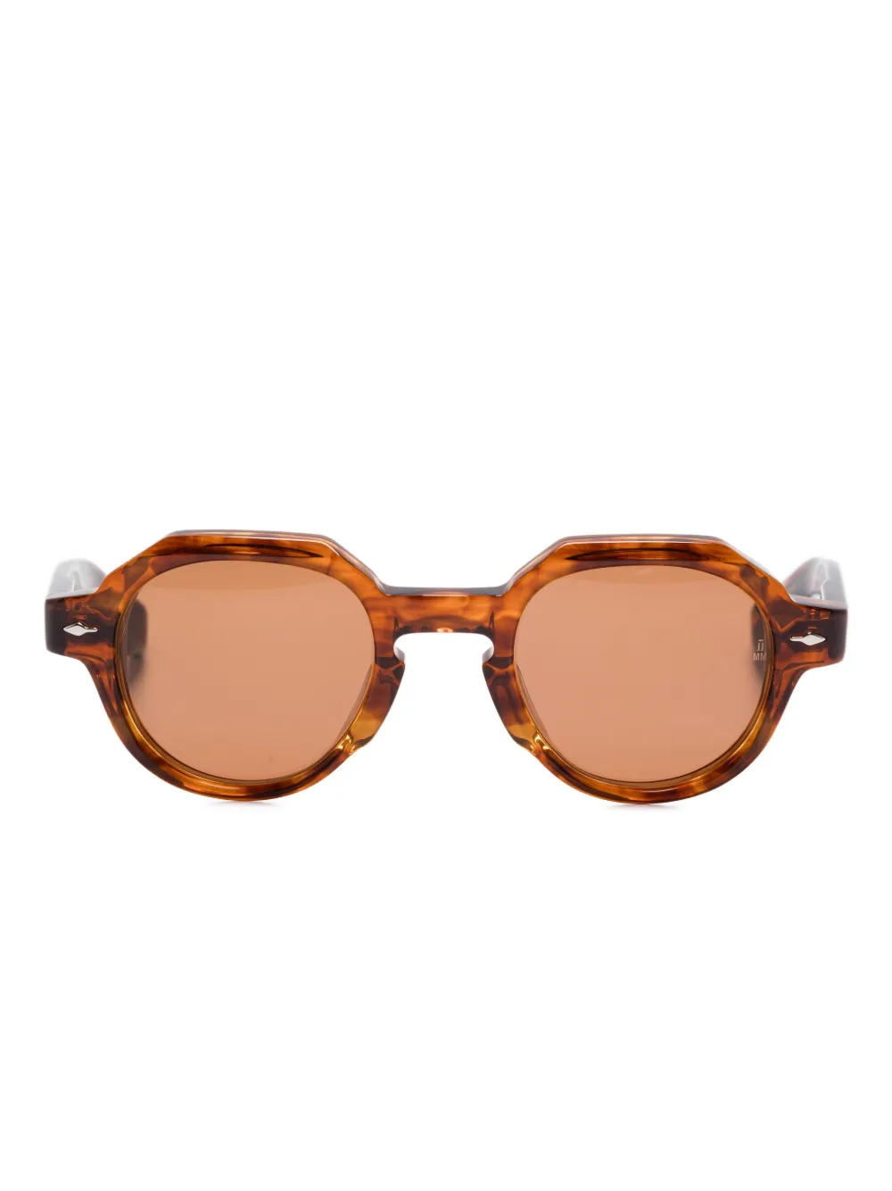 Jacques Marie Mage Zonnebril met geometrisch montuur Bruin