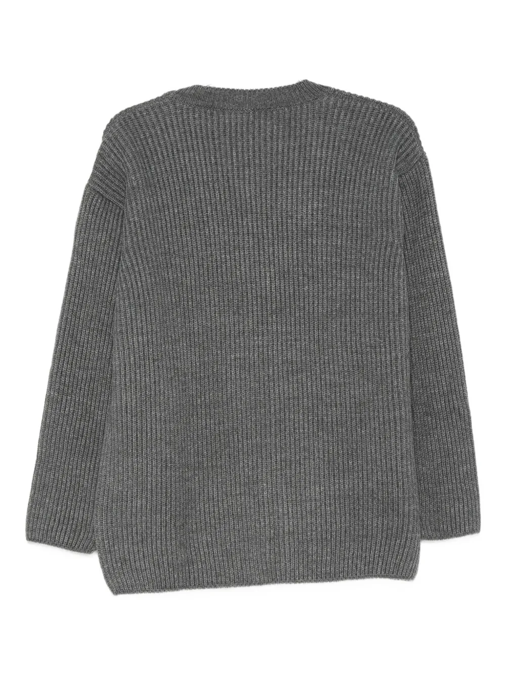 MSGM Ribgebreid vest met knoop Grijs