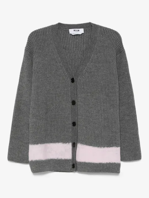 MSGM cardigan boutonné à design côtelé