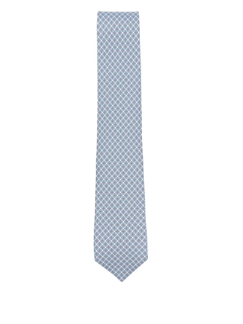 Ferragamo Vara buckle printed silk tie | Grey | Image 1