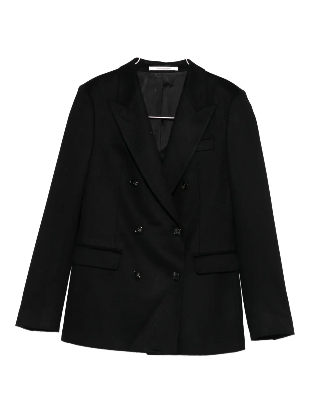 Tagliatore Double-breasted Camel Wool Blazer Clothing In Black