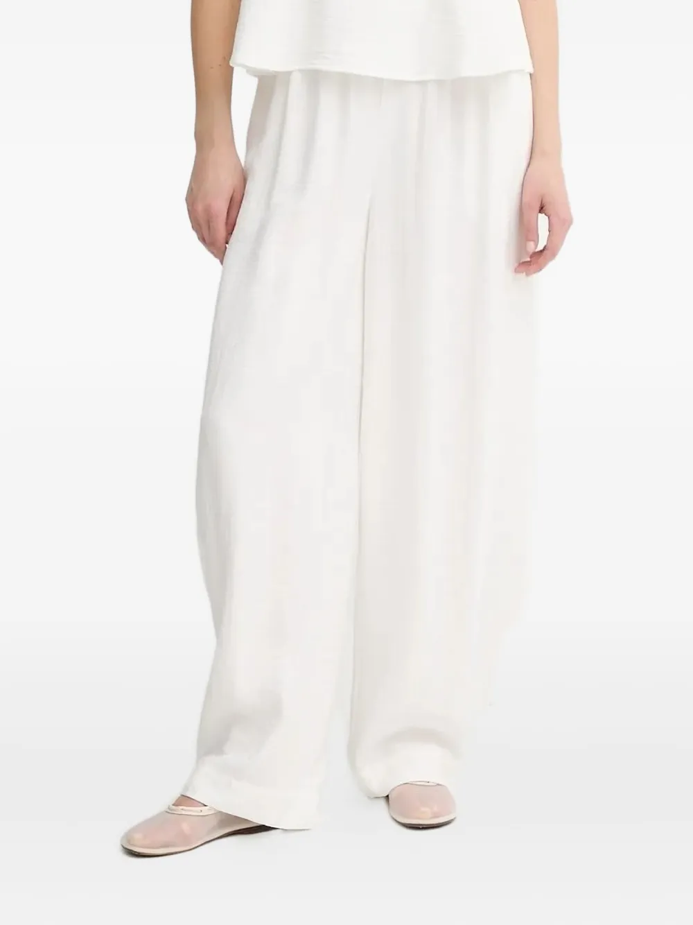 Gestuz Drawstring Straight Trousers In White