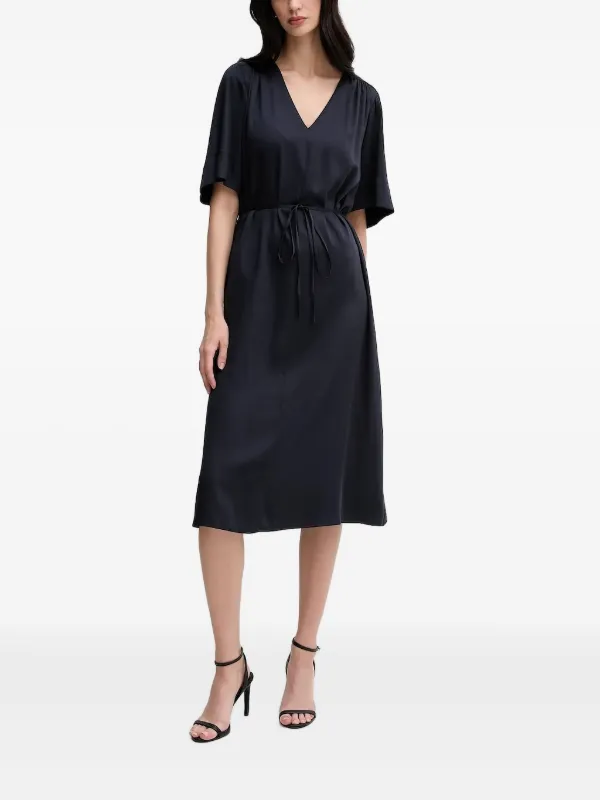 gant silk dress Gant Wrap ruffled-sleeve Asymmetrical Dress | Yellow